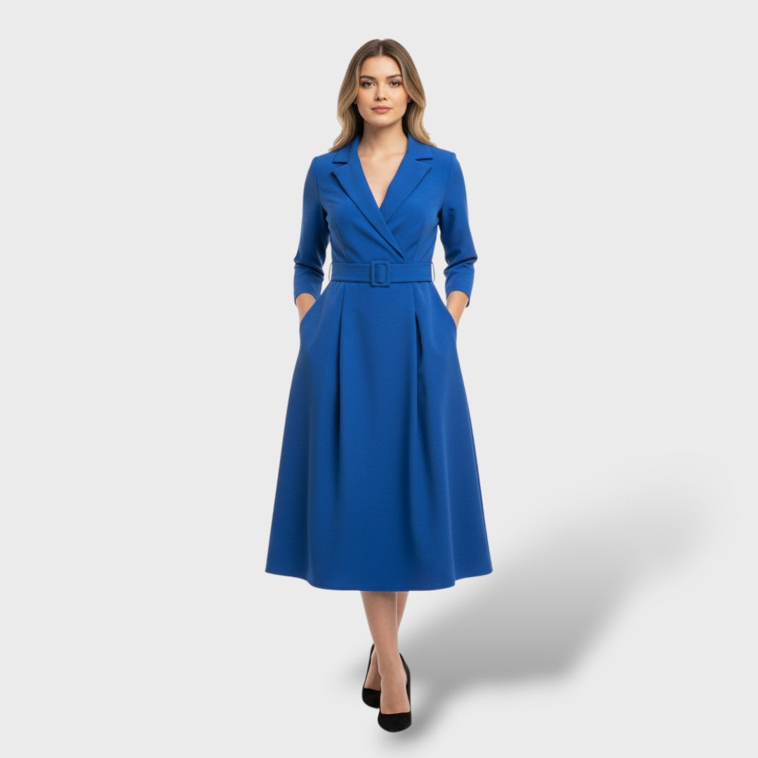 Vestido Midi Mujer Ajuste Elegante Otoñal - Mavetta