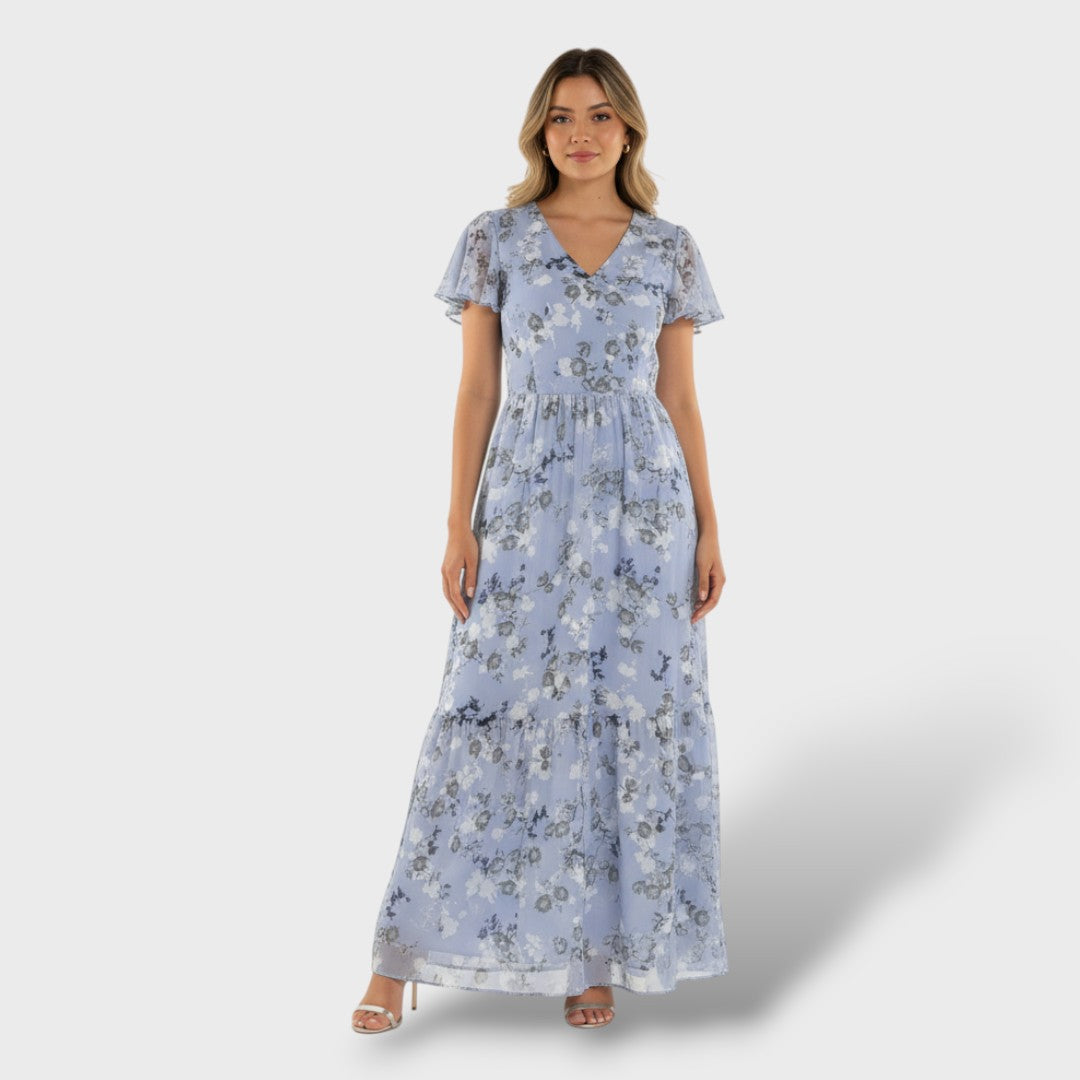 Vestido Largo Mujer Estampado Floral Fiesta
