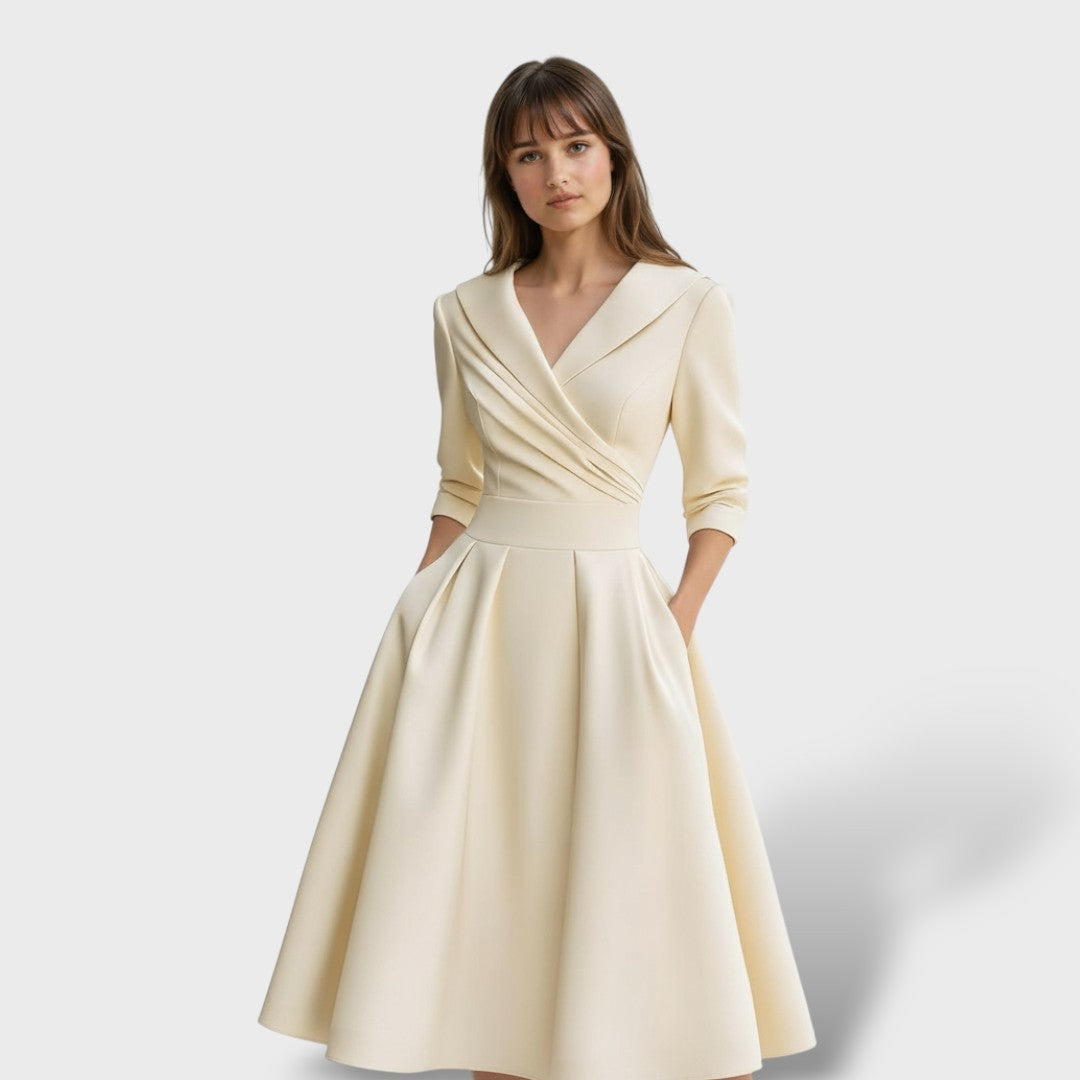 Vestido Midi Mujer de Satén Ajuste Elegante