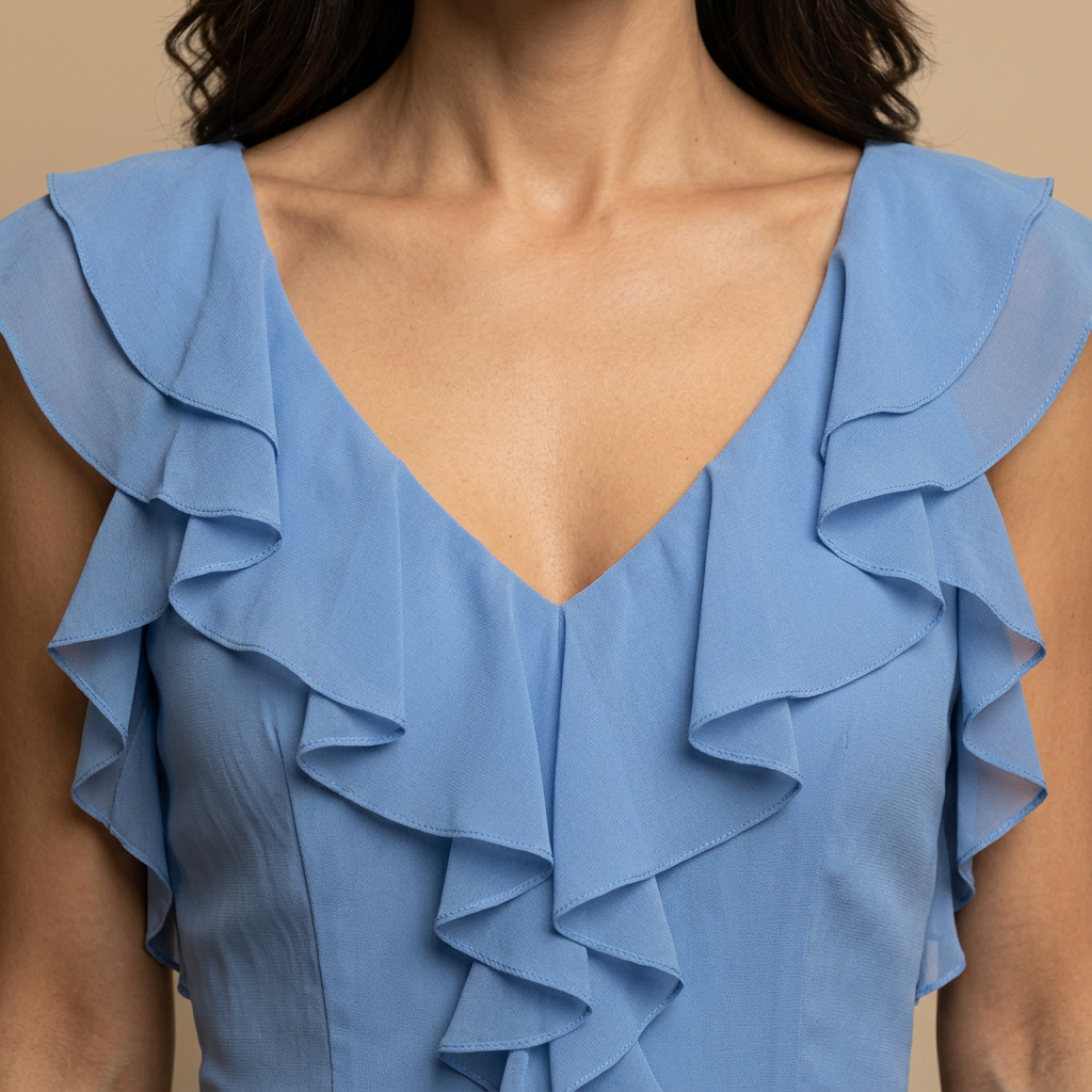 Vestido Largo Mujer Asimétrico Volantes Escote en V Tirantes Finos