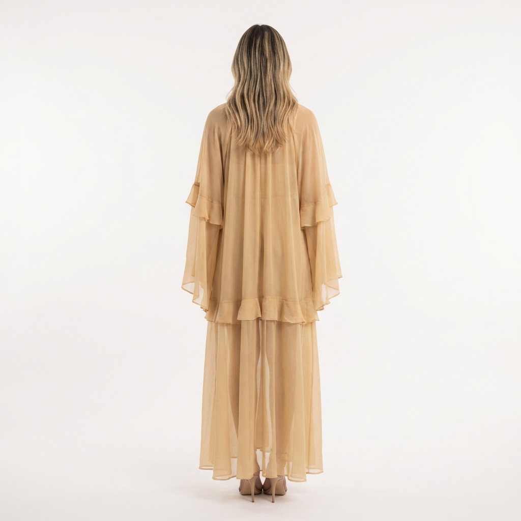 Vestido largo mujer gasa transparente estilo boho playa