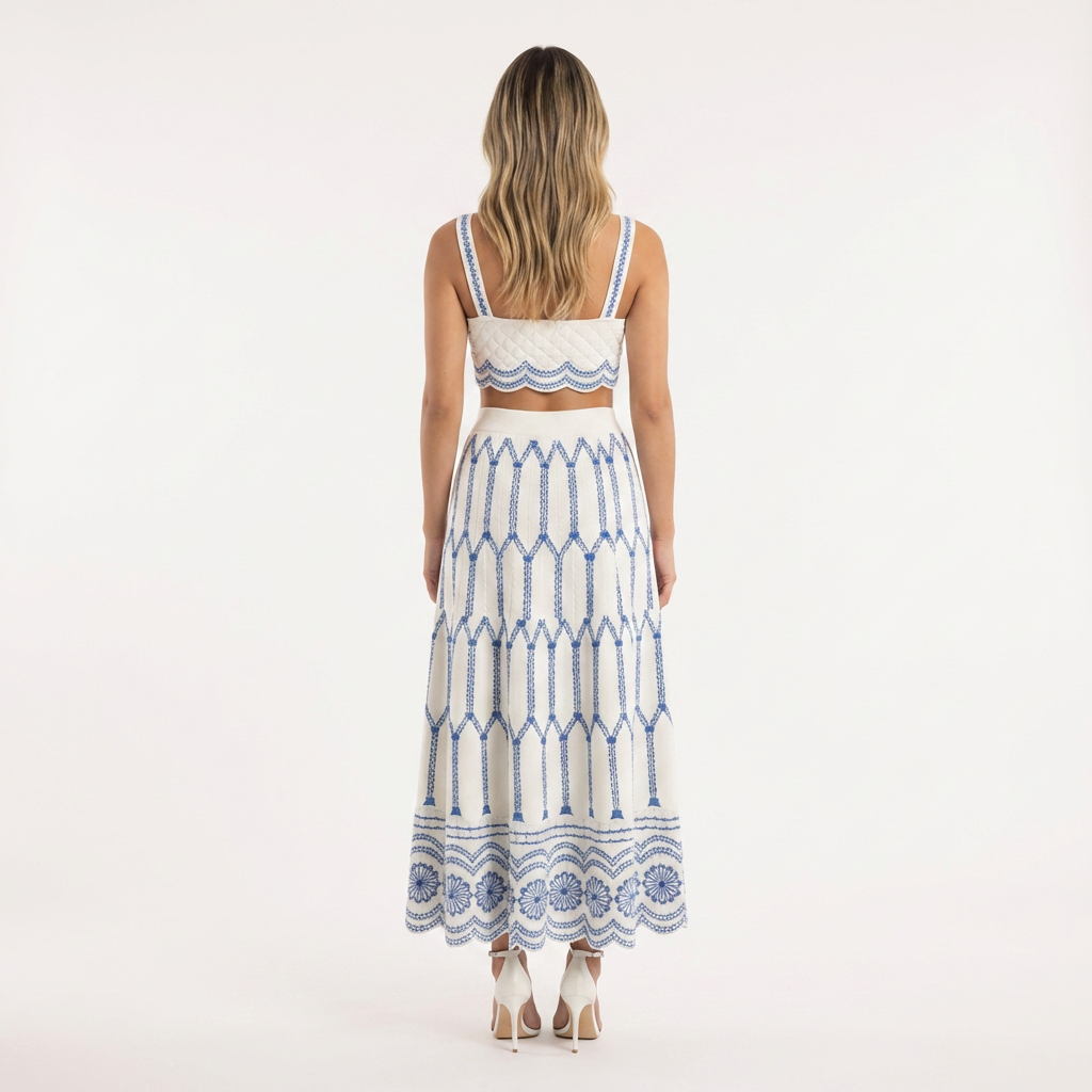 Vestido Mujer Estampado Verano Ajuste Conjunto