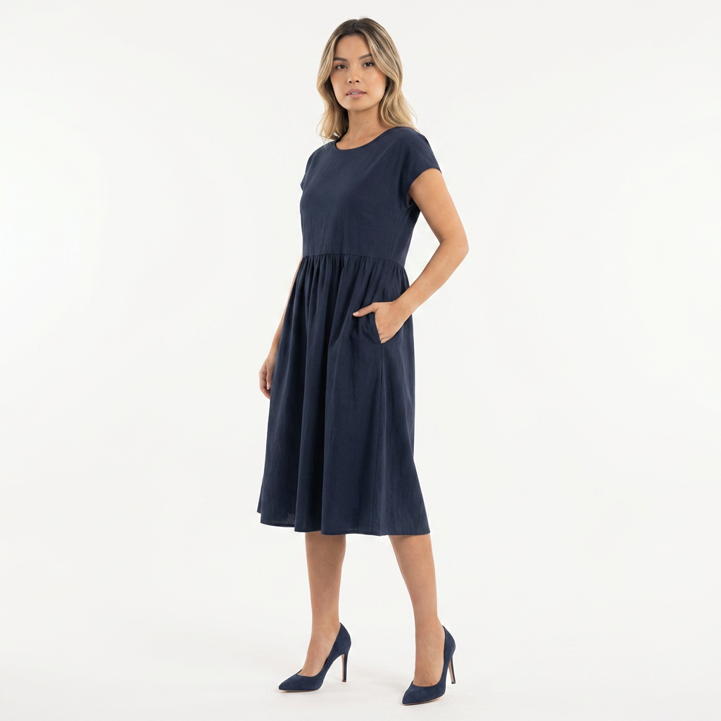 Vestido midi mujer Casual Bolsillos