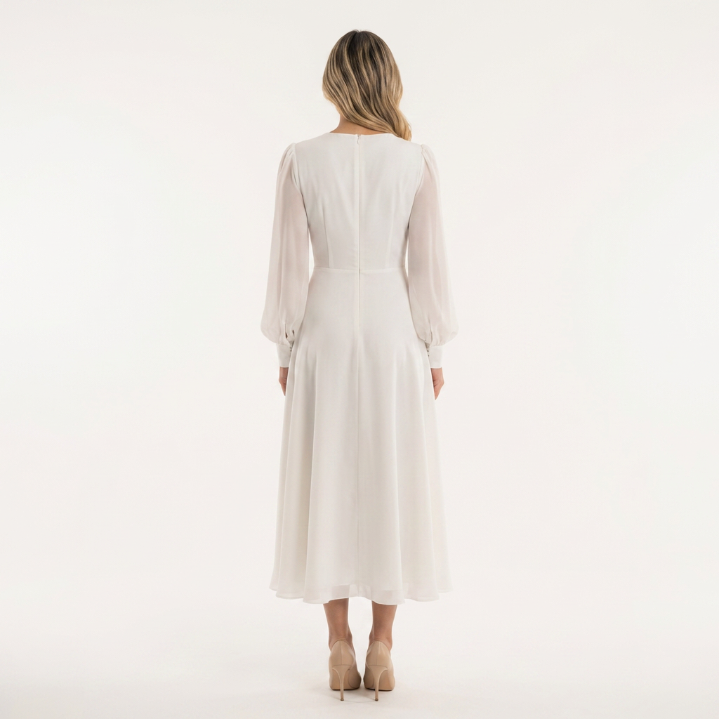 Vestido midi Mujer Manga Larga Ajustado