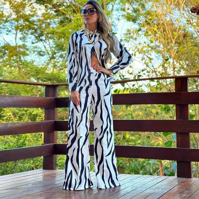 Conjunto Mujer Blusa Tirantes y Pantalón Suelto Veraniego