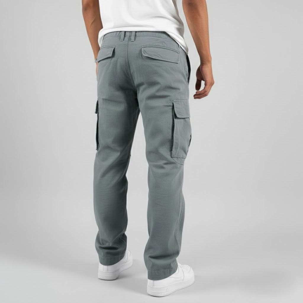 Pantalones cargo hombre Algodón Bolsillos Laterales Corte Relajado