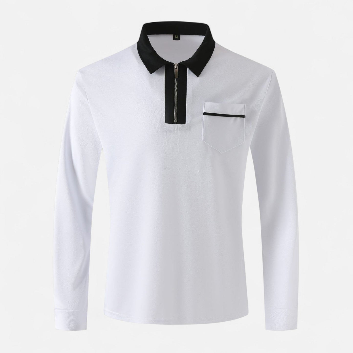 Polo Hombre Algodón Cuello Solapa Cremallera Casual