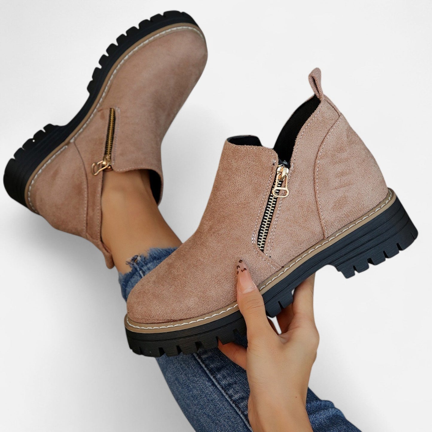 Botines Mujer Invierno Tacón Cuadrado