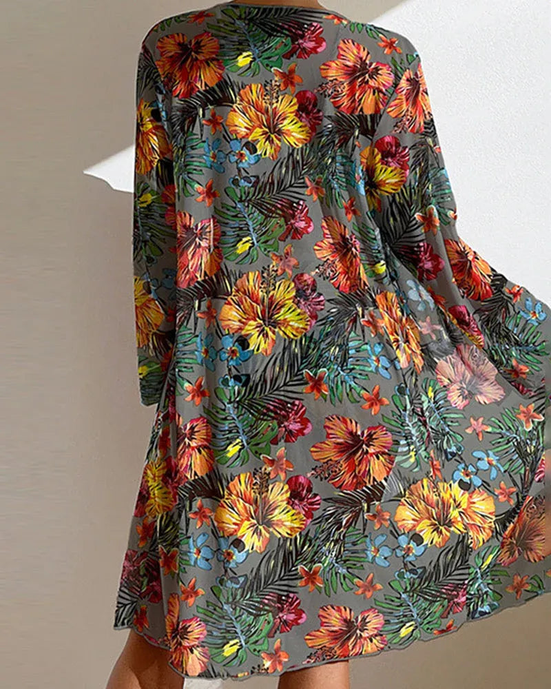 Bikini Mujer Tropical con Kimono a Juego