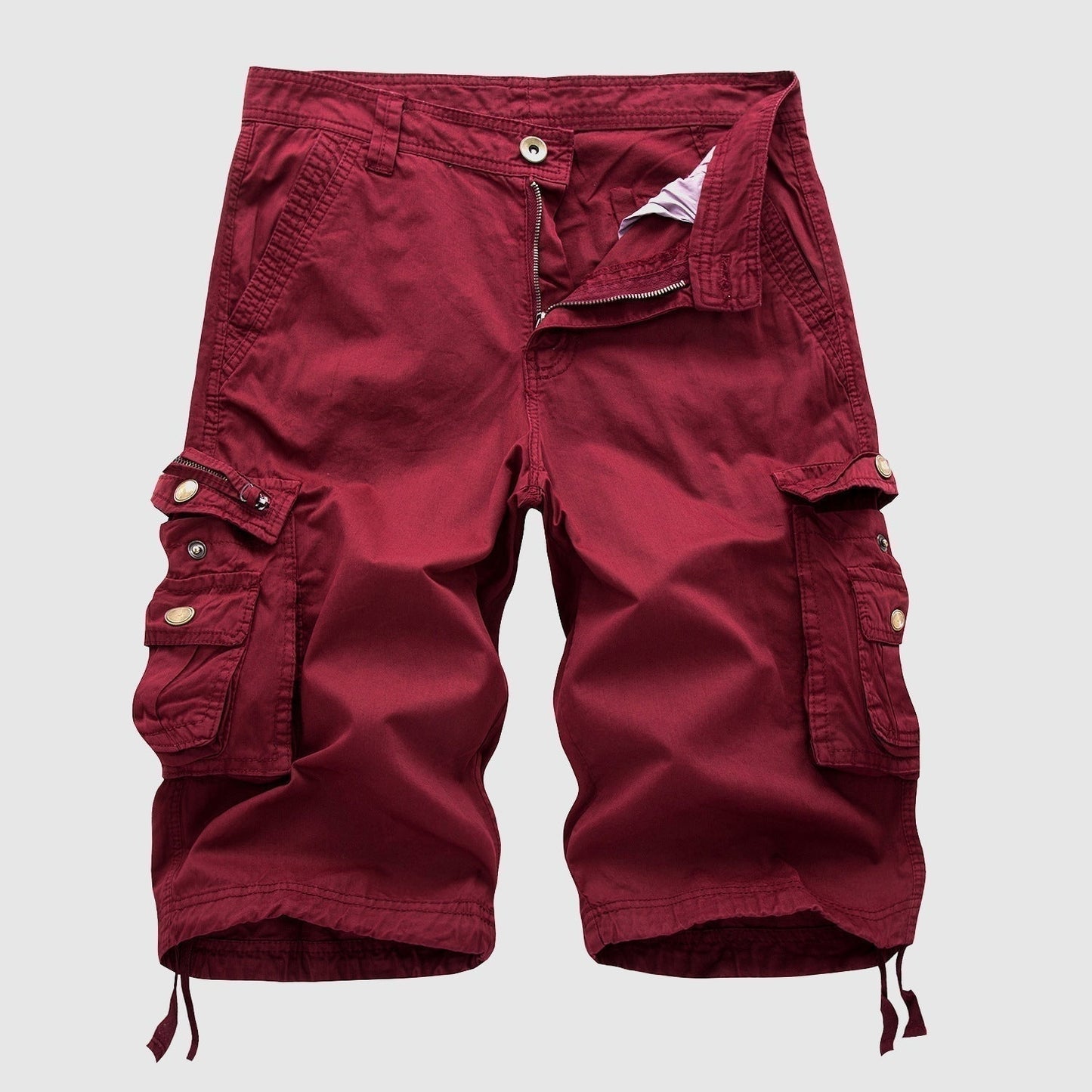 Pantalón Cargo Hombre Algodón Corto Bolsillos Multiples