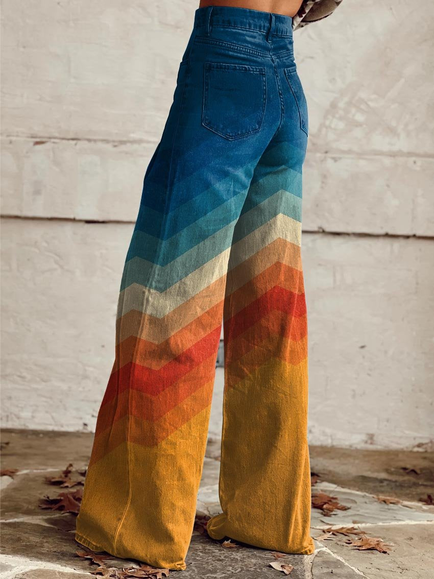 Pantalón Mujer Acampanado Estilo Retro
