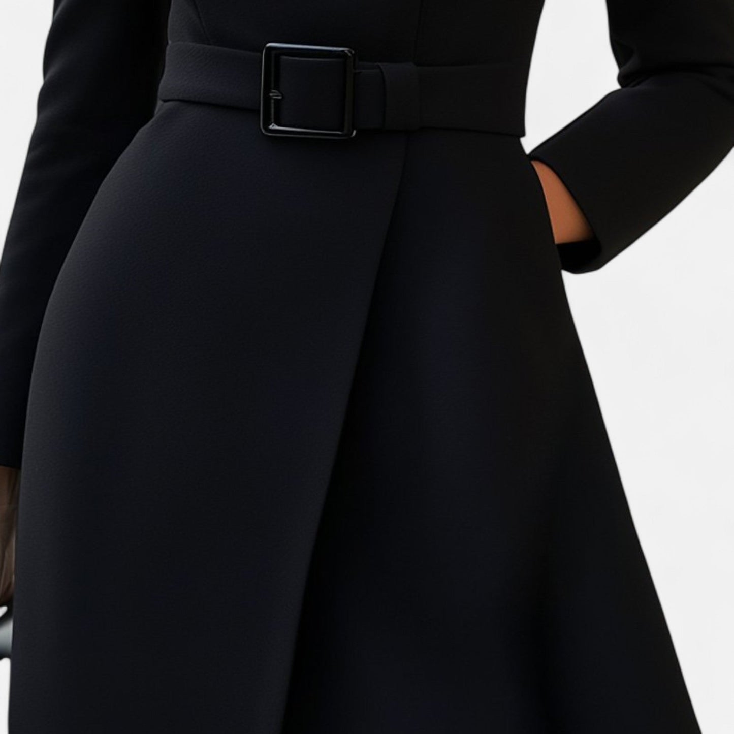 Vestido Mujer Cuello Alto Asimétrico Invierno