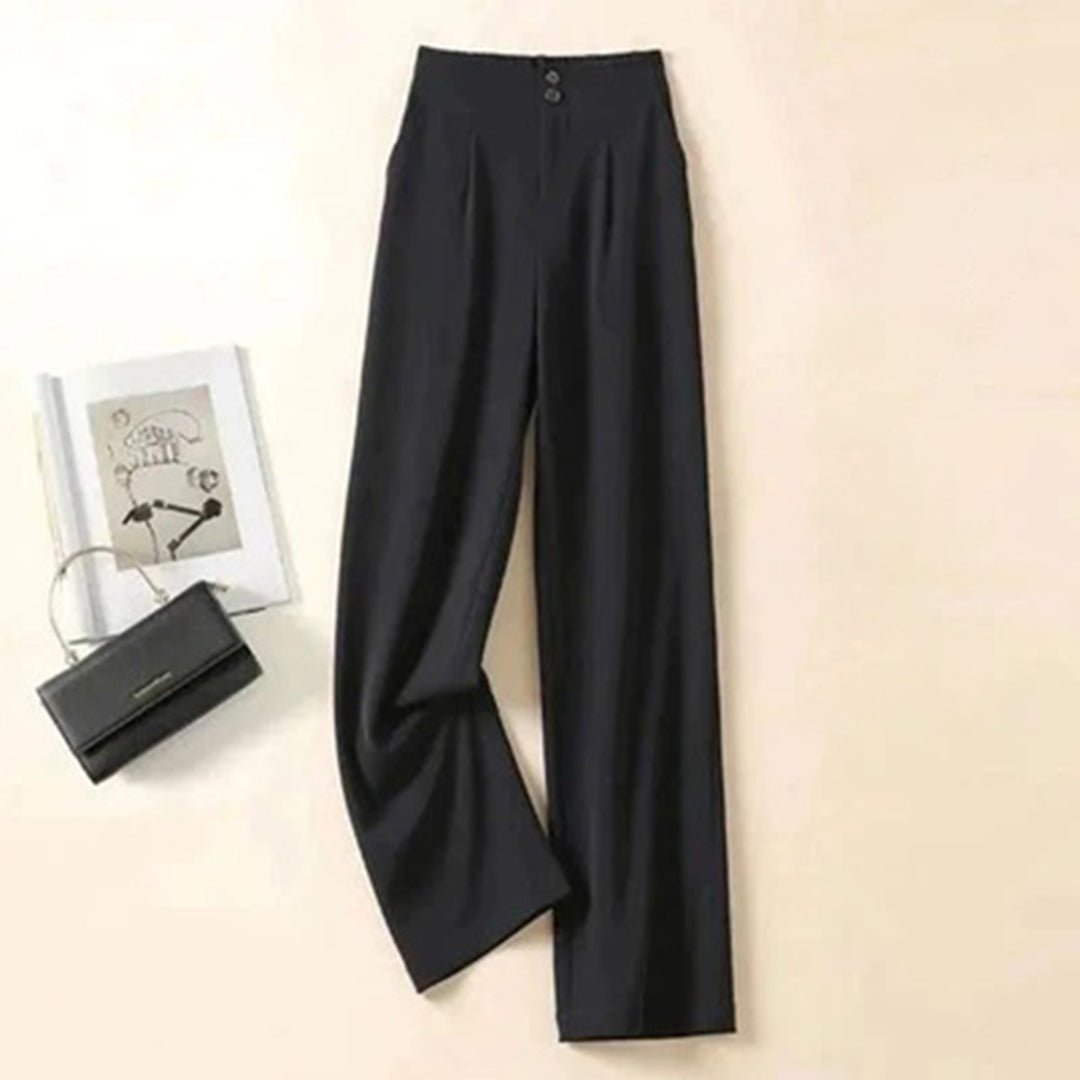 Pantalones Anchos Mujer de Lino Talle Alto Transpirables