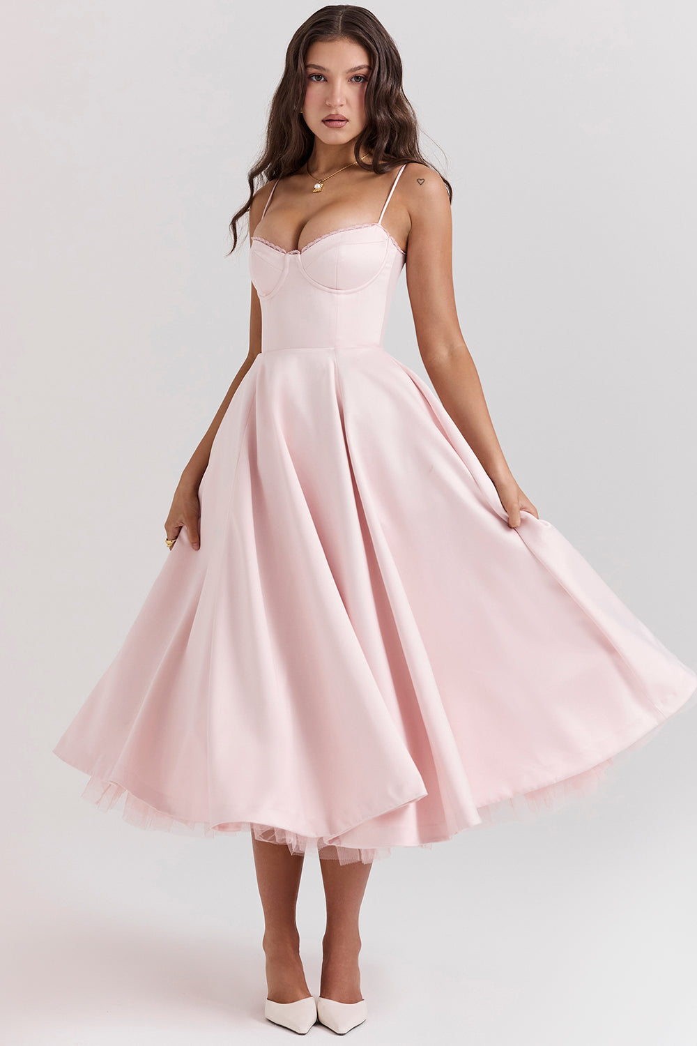Vestido Midi Mujer Cocktail Elegante Ajuste Clásico