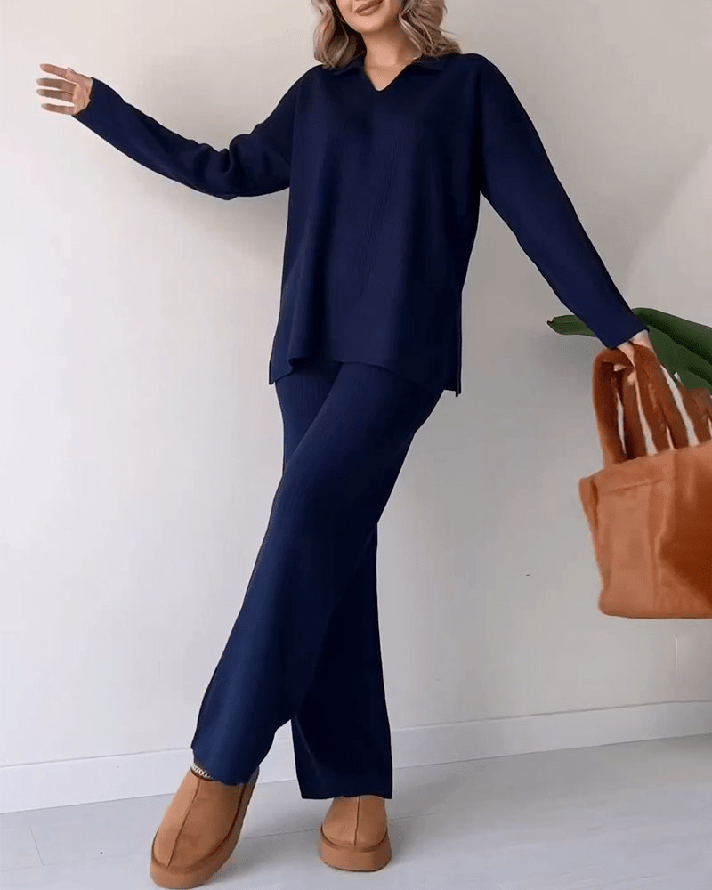 Conjunto Mujer de Dos Piezas Corto y Falda Midi