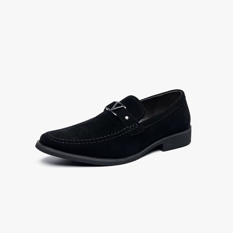 Mocasines Hombre de Vestir con Detalle Metálico y Diseño Angular