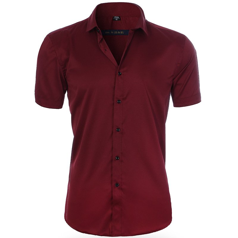 Camisa Hombre Algodón Corte Entallado Manga Corta