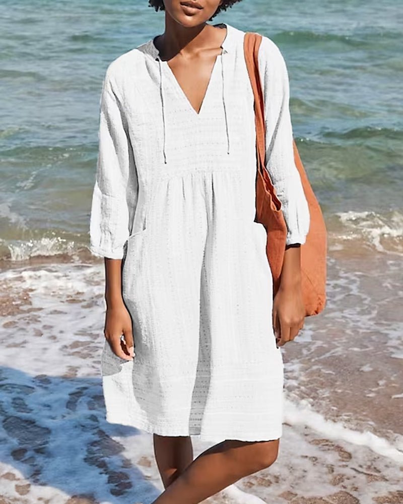 Vestido Verano Mujer Ligero Escote en V