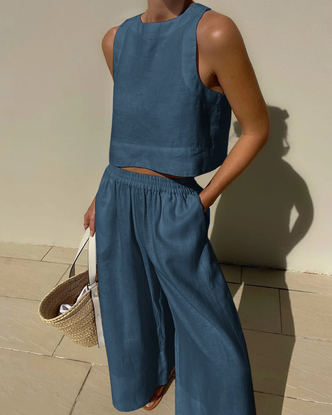 Conjunto Mujer Corto y Pantalón Talle Alto Veraniego