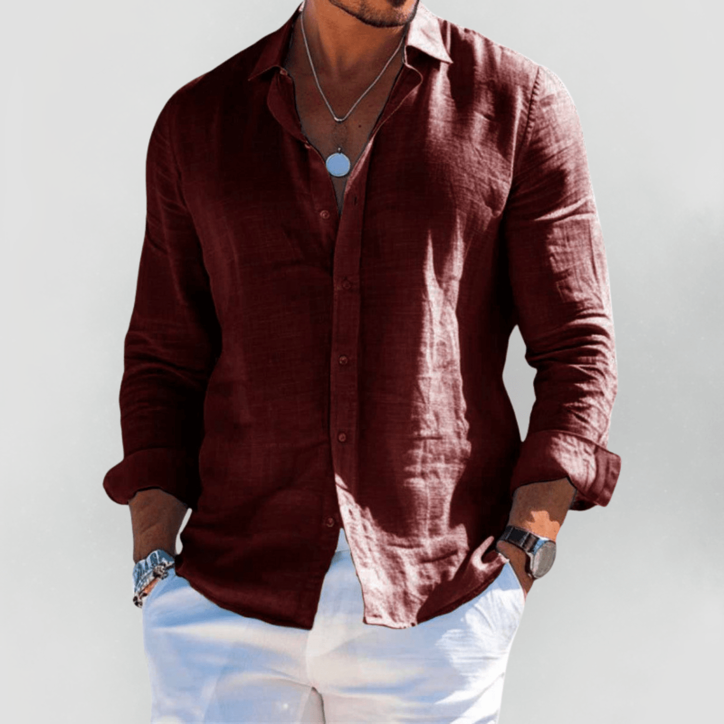 Camisa Hombre Verano Algodón Manga Corta