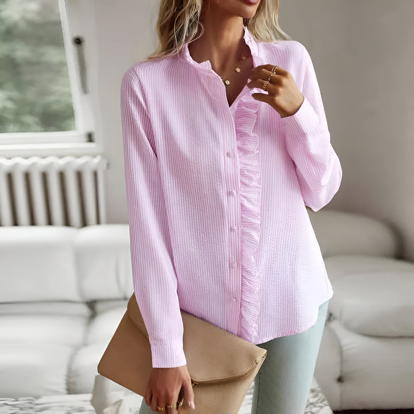 Blusa mujer ligera verano sin mangas elegante