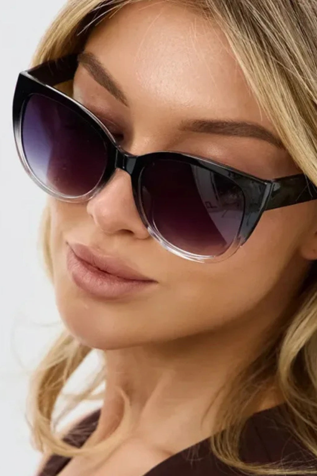 Gafas de sol mujer estilo gato lente degradada oversize