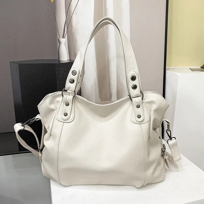 Bolso de hombro mujer piel suave gran capacidad diseño elegante