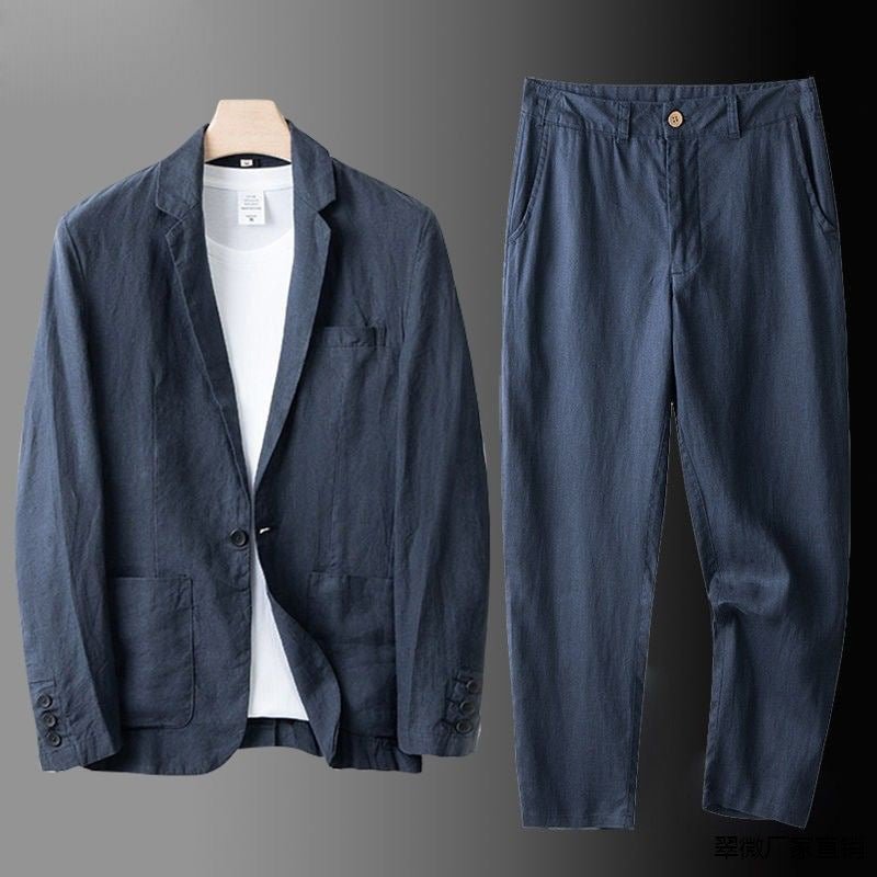 Traje Hombre de Lino Ligero Transpirable Corte Elegante