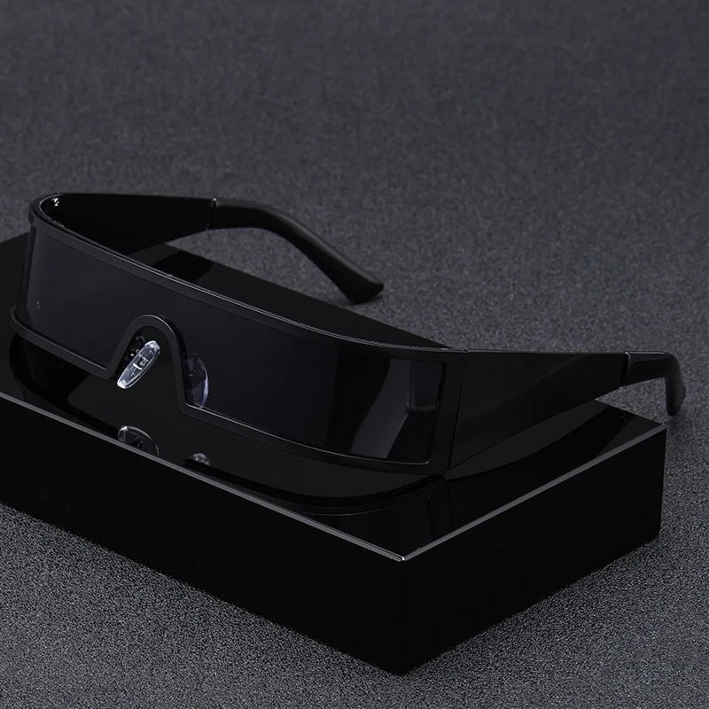 Gafas de sol unisex estilo visor futuristas envolventes