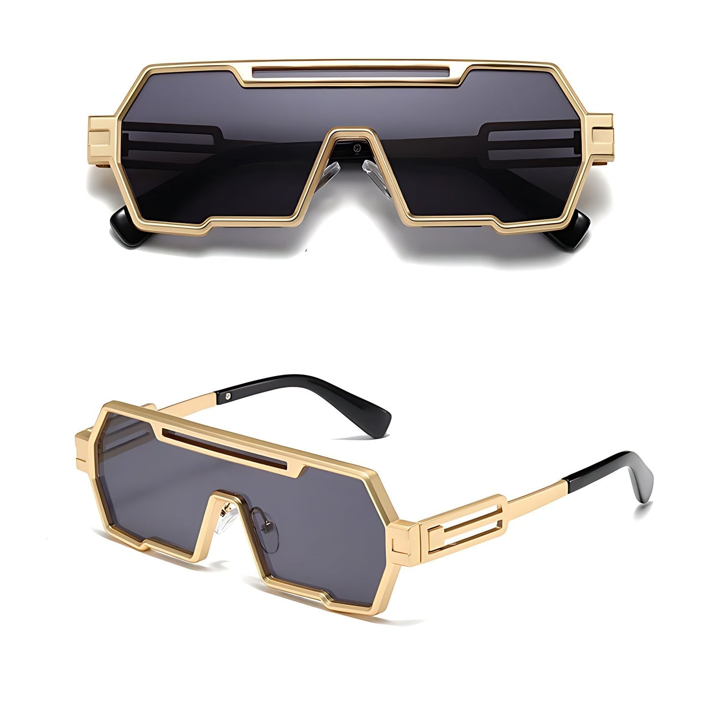 Gafas de sol Unisex montura cuadrada estilo steampunk con protección