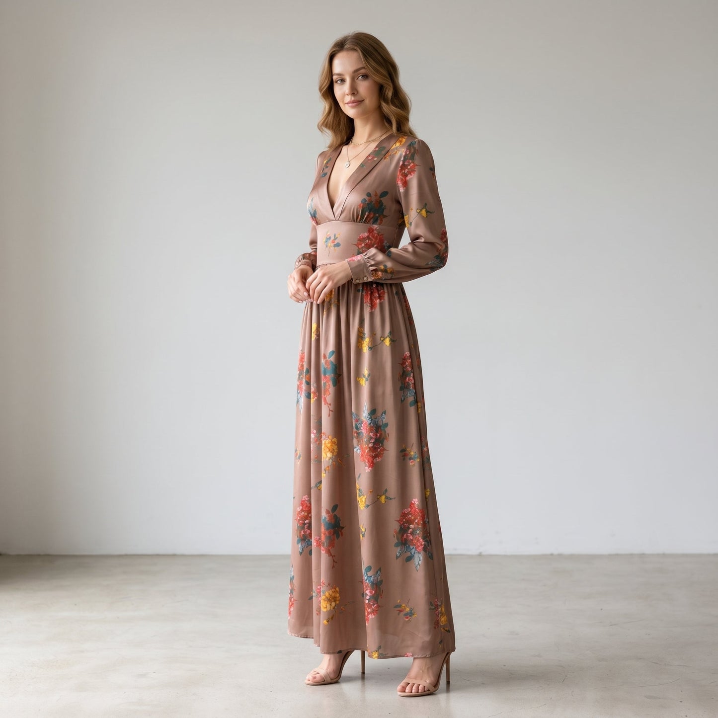 Vestido Maxi Mujer Boho Volantes Manga Larga - Mavetta