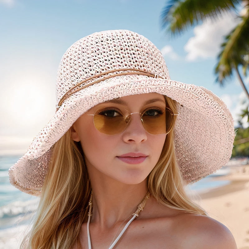 Sombrero Mujer Ala Ancha Estilo Playa