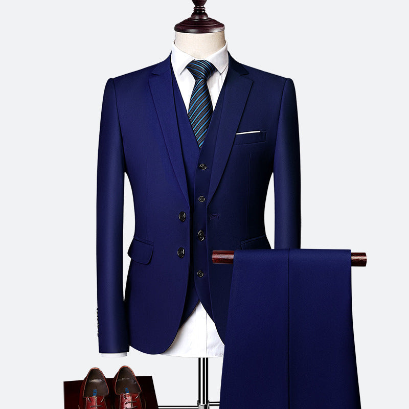 Traje Hombre Tres Piezas Clásico Ajuste Regular