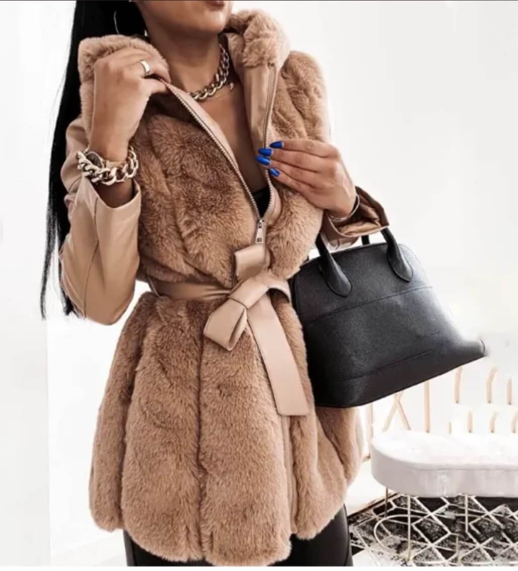Abrigo Mujer Media Longitud Invierno Ajuste Elegante