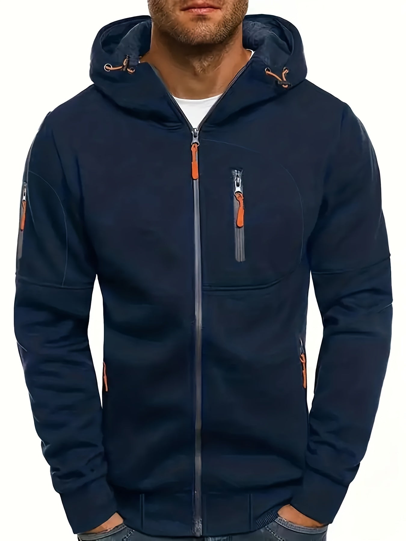 Sudadera Hombre con Cremallera y Capucha Ajustable