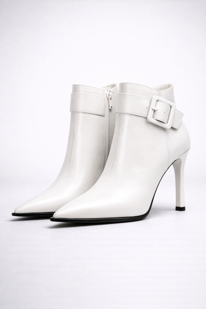 Botines Mujer Tacón Hebilla Oversize Ajuste Comodo