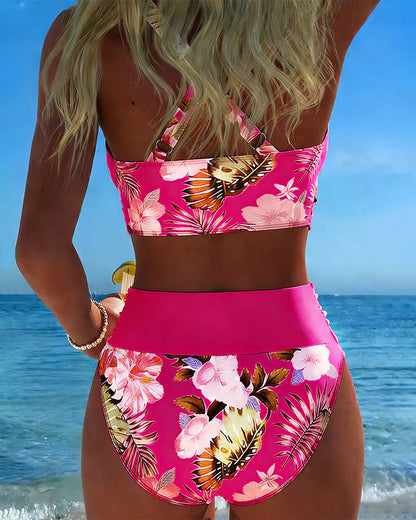 Bikini Mujer con Estampado Floral y Abertura