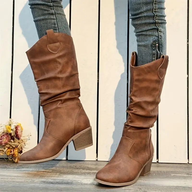 Botas Mujer de Cuero Sintético Elegantes