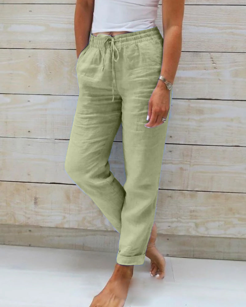 Pantalón Veraniego Mujer Tejido Ligero Cintura Elástica