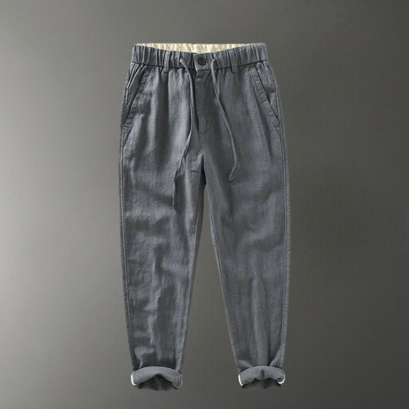Pantalones Hombre de Lino y Algodón Corte Recto Cintura Elástica - Mavetta