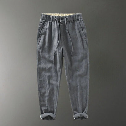 Pantalones Hombre de Lino y Algodón Corte Recto Cintura Elástica - Mavetta