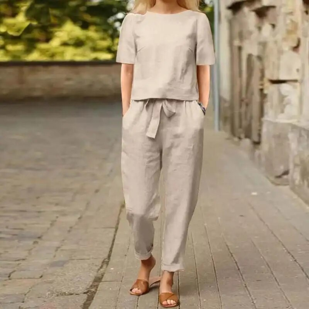 Conjunto Mujer de Lino y Pantalón Fluido