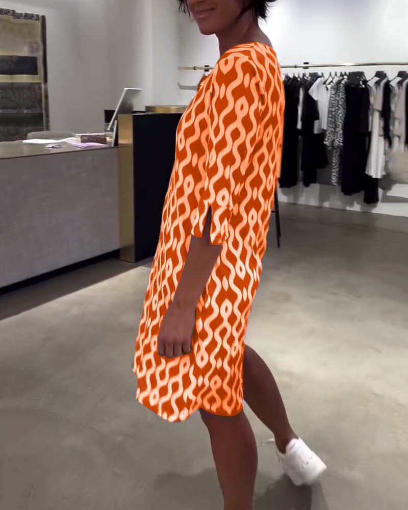 Vestido Verano Mujer Escote en V Estampado Moderno