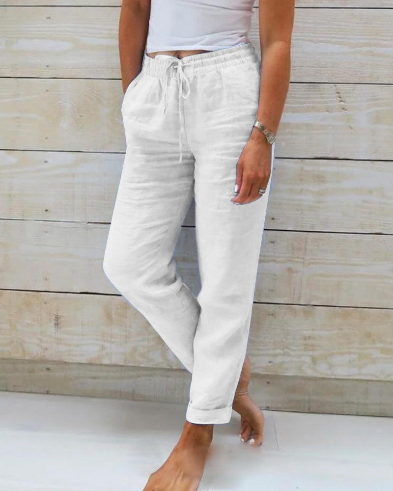 Pantalón Veraniego Mujer Tejido Ligero Cintura Elástica