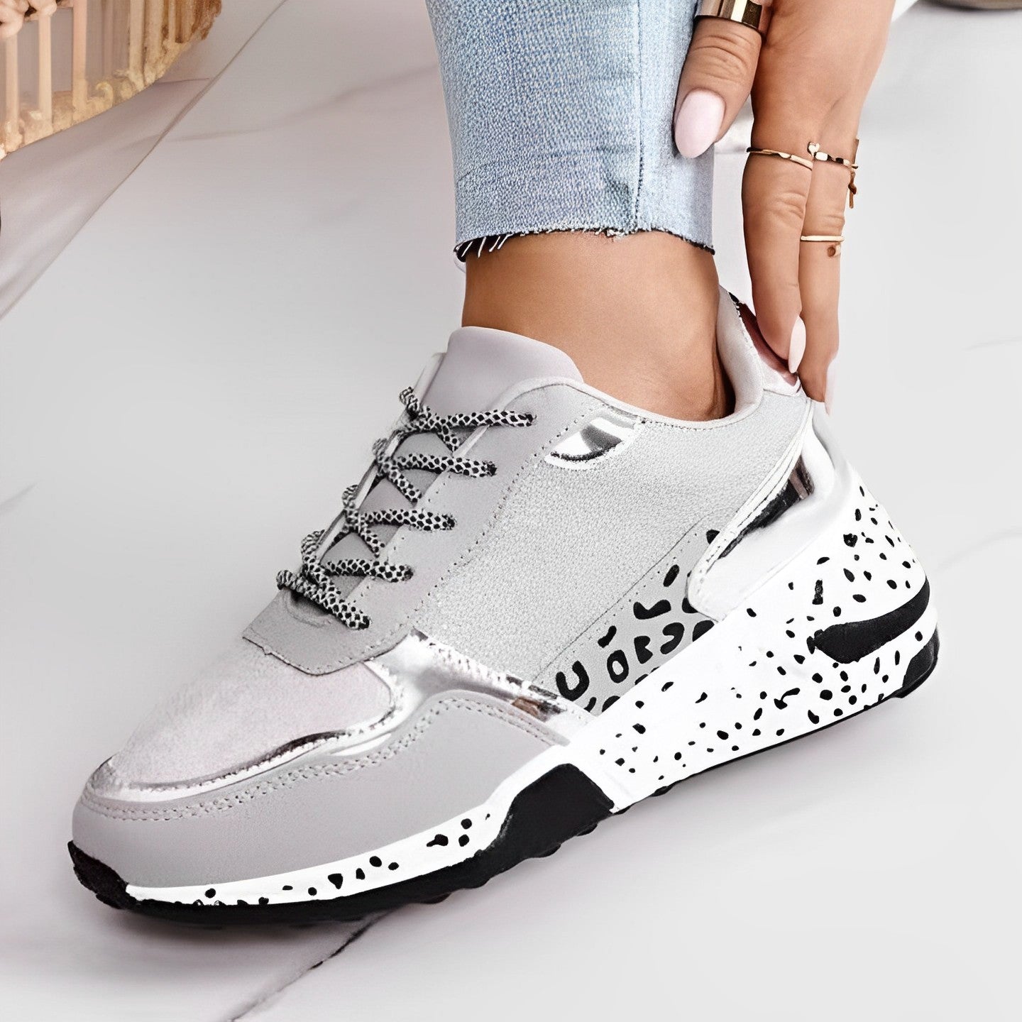 Zapatillas ortopédicas mujer con cordones suela gruesa