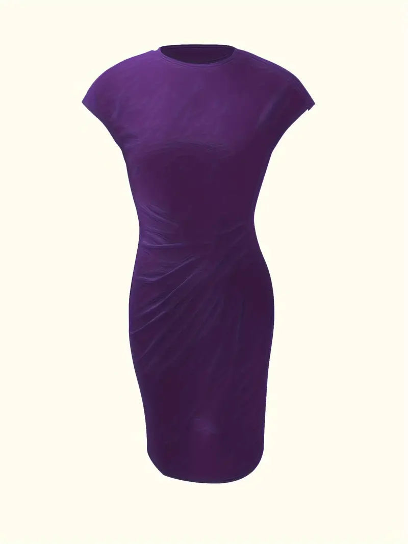 Vestido ajustado mujer manga corta clásico