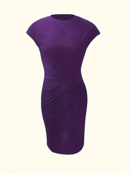 Vestido ajustado mujer manga corta clásico
