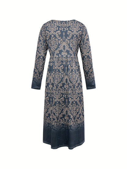 Vestido Midi Mujer Estampado Botánico Corte Ajustado