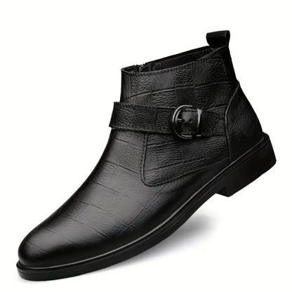 Botines hombre de cuero con cremallera estilo casual cómodos