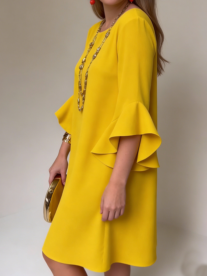 Vestido mujer fluido manga volante estilo cómodo verano